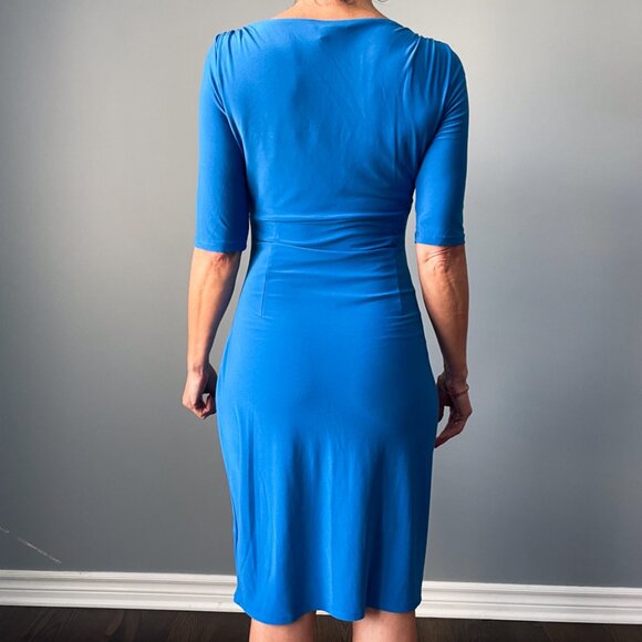 Ralph Lauren Cobalt Blue Draped Dress - Size 4 - Picture 2 of 3